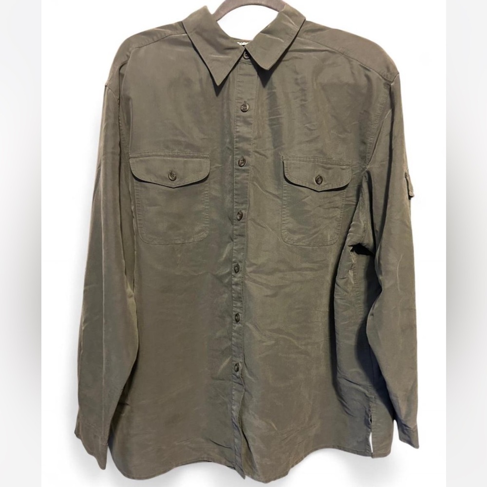 Olive Green Button-Down Shirt